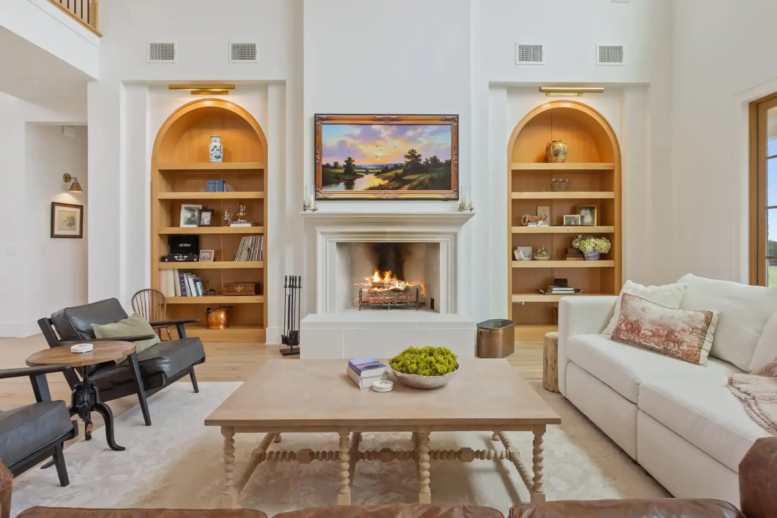 Keith Gunn Construction Central Texas Home Builder Luxury Living Room with Fireplace